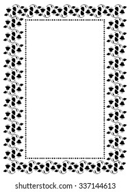 Silhouette frame with floral elements