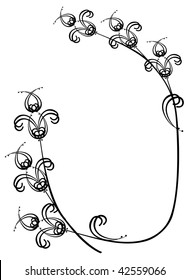 silhouette frame with floral elements