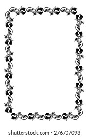 Silhouette frame with flowers