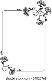 silhouette frame with flowers