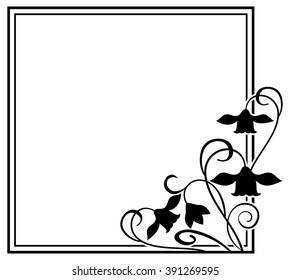Silhouette frame with flowers