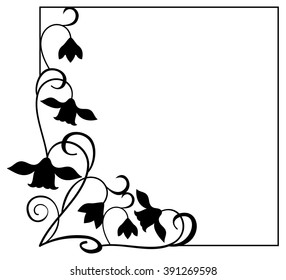 Silhouette frame with flowers