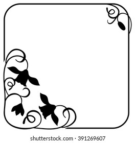 Silhouette frame with flowers