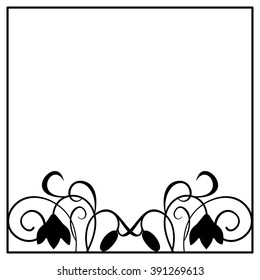 Silhouette frame with flowers