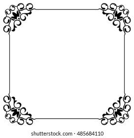 Ornate Black Square Frame Corners Visually Stock Vector (Royalty Free ...