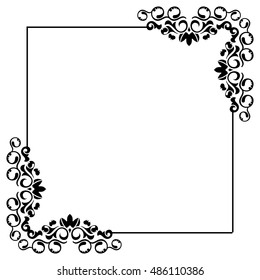 Silhouette frame with free space for your text. Vector clip art.