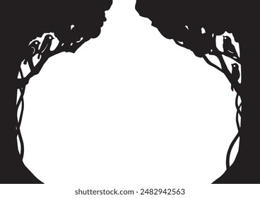 Silhouette frame illustration of a tree
