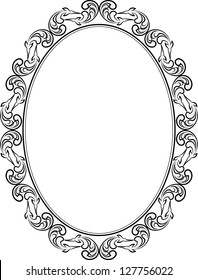 Silhouette Frame Oval Stock Vector (Royalty Free) 127756022 | Shutterstock