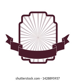 silhouette of frame with ribbon in white background