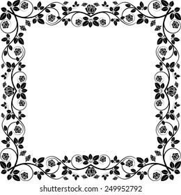 Silhouette Frame Roses Stock Vector (Royalty Free) 249952792 | Shutterstock