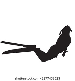 Silhouette of free diver icon vector illustration