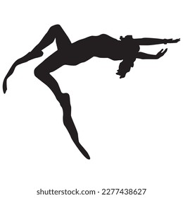 Silhouette of free diver icon vector illustration