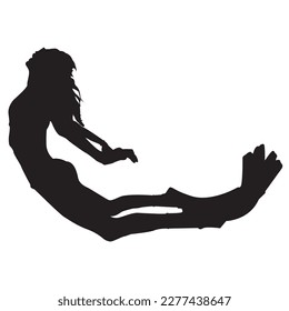 Silhouette of free diver icon vector illustration