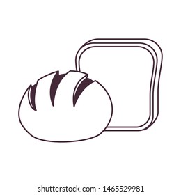 silhouette of fresh and delicious bakery bread