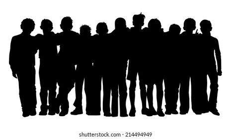 the silhouette of friends on a white background