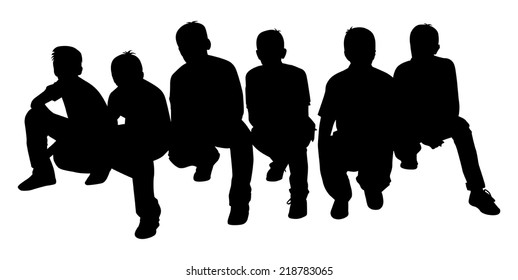 the silhouette of friends on a white background