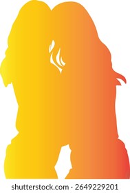 Silhouette of Friendship. Friendship Day Celebration. Vector Illustration.