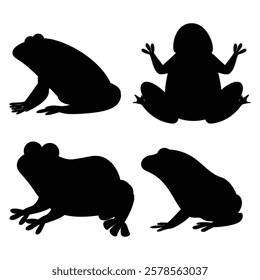 Silhouette of a Frog Sitting on a Lily Pad