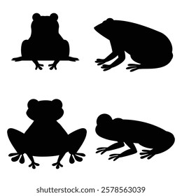 Silhouette of a Frog Sitting on a Lily Pad