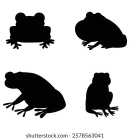 Silhouette of a Frog Sitting on a Lily Pad