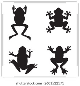 
Silhouette of Frog vector illustration on white background.