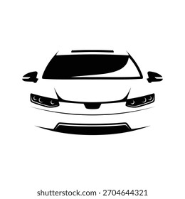 Silueta frente del coche en estilo plano Símbolo de diseño automotriz. Ilustración vectorial