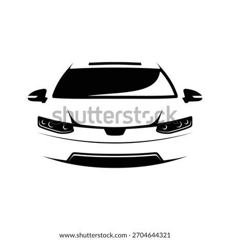 Silhouette front of car in flat style Automotive design symbol. Vector illustration