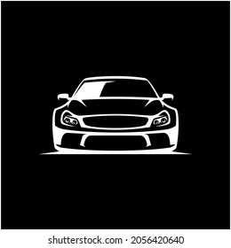 silhouette of front car isolated vector 