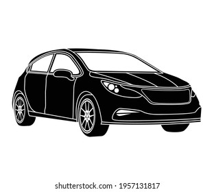 Silhouette front car vector graphic