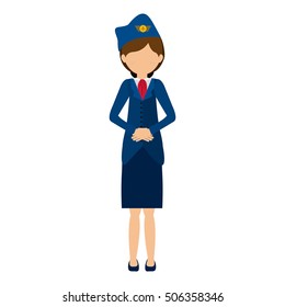 silhouette front flight attendant in outfit
