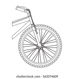 silhouette front part bicycle in closeup