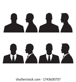Silhouette front and profile with hair and without hair, ideal for signages