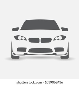 Silhouette front view car vector illustration