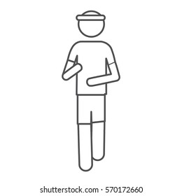 silhouette front view pictogram man jogging icon design