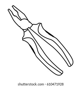 silhouette front view plier icon vector illustration