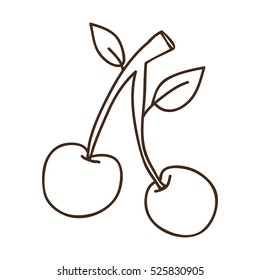 silhouette fruit of cherry icon