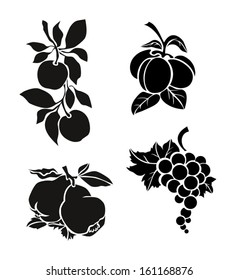 Silhouette of fruits