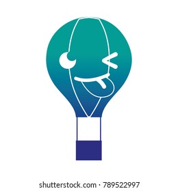 silhouette funny air balloon kawaii cartoon