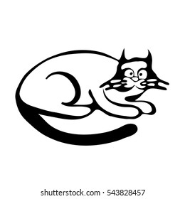 Sleeping Cartoon Cat Stock Vector (Royalty Free) 513229141