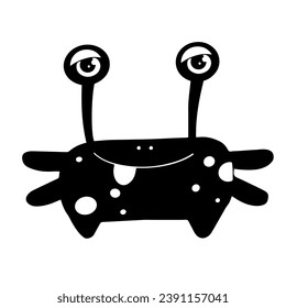 Silhouette einer lustigen Monsterfigur. Vektorgrafiken.