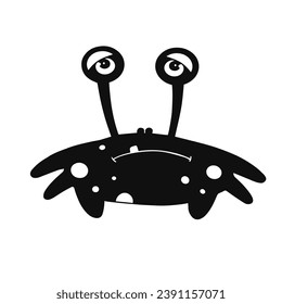 Silhouette of a funny monster character. Vector graphics.
