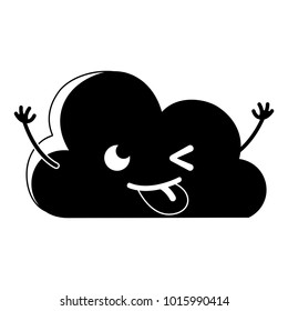 silhouette funny natural cloud weather kawaii