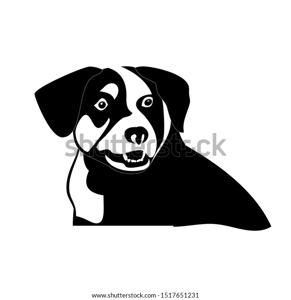 Silhouette Funny Playful Little Black White Stock Vector (Royalty Free ...