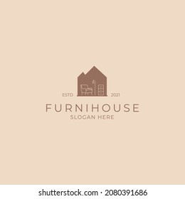 Silhouette of Furniture house logo design