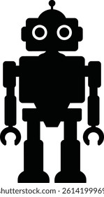 Silhouette of a futuristic robot.