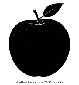 silhouette of Gala apple  vector on white background 