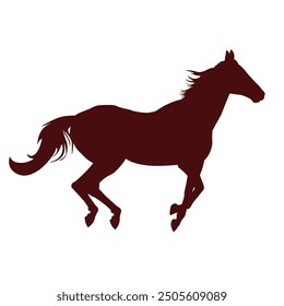 Silhouette of a galloping horse. Vector illustration isolated on a white background