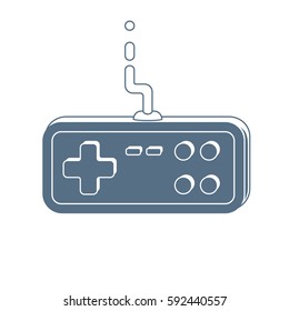 Silhouette of a game controller. Vector icon