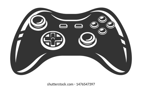 Silhouette of Gamepad, Video Game Controller Isolated on White Background