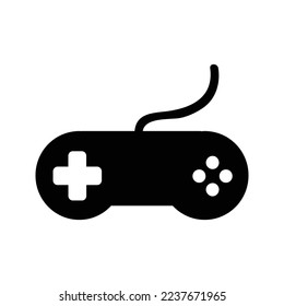 Silhouette Gaming controller joystick vector icon illustration 